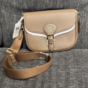 Coach Dark Stone Crossbody Bag with Gold Accents